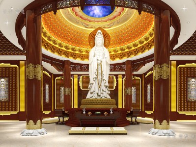三亚观音殿室内装修设计效果图