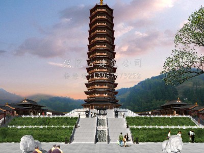 三亚寺院万佛宝塔建筑设计方案